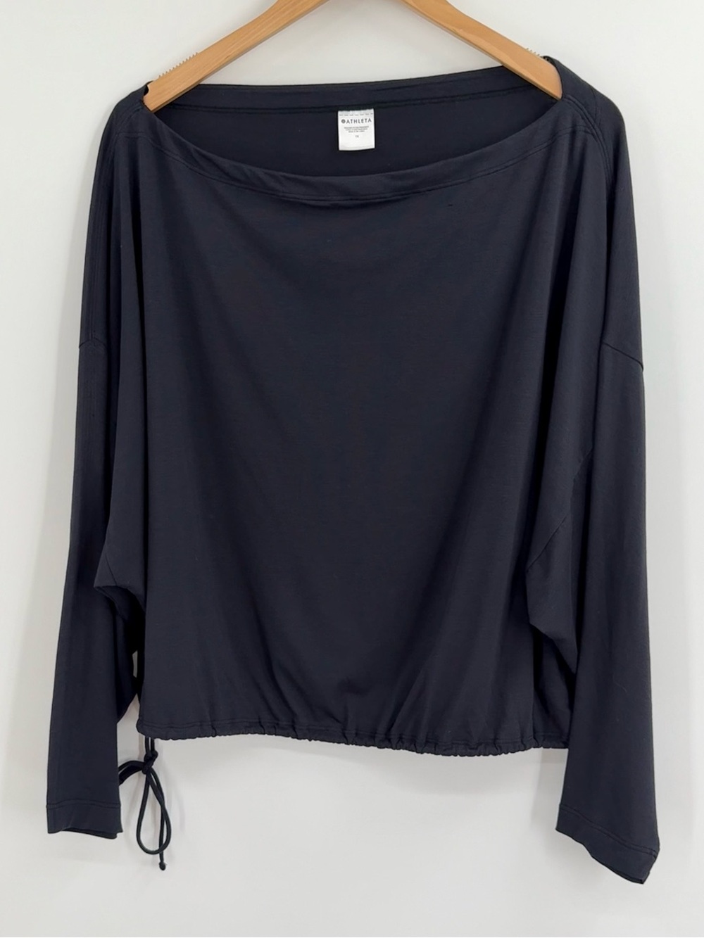 Athleta Cool Down Boatneck Drawstring Hem Top | Dark Navy | 1X